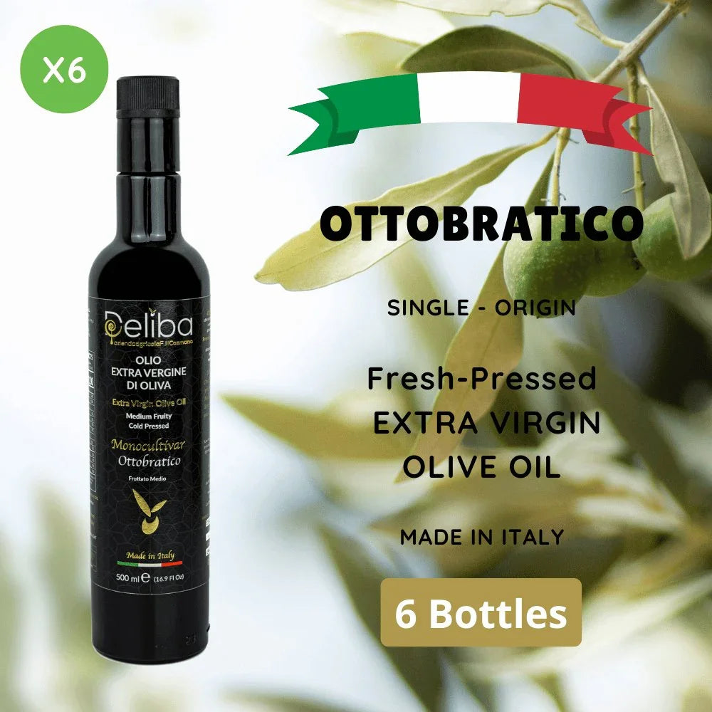 Deliba Olive Oil Classic Offer - Polyphenol Rich - 6 Bottles (500ML) - Deliba