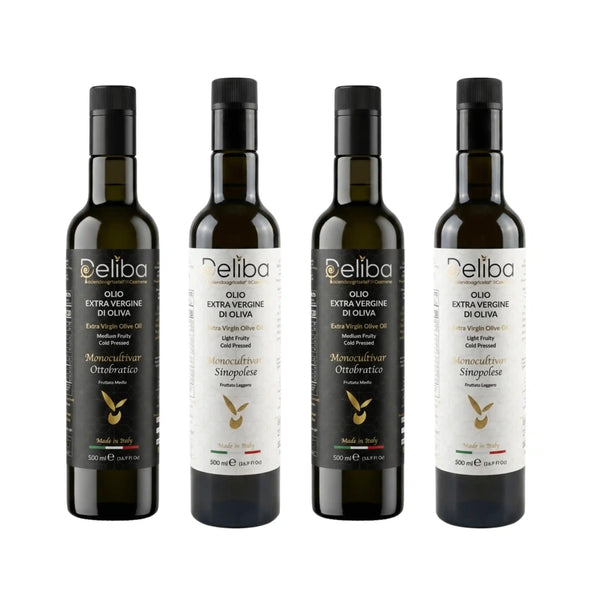 Deliba Extra Virgin Duo — 4-Bottles, Ottobratico and Sinopolese