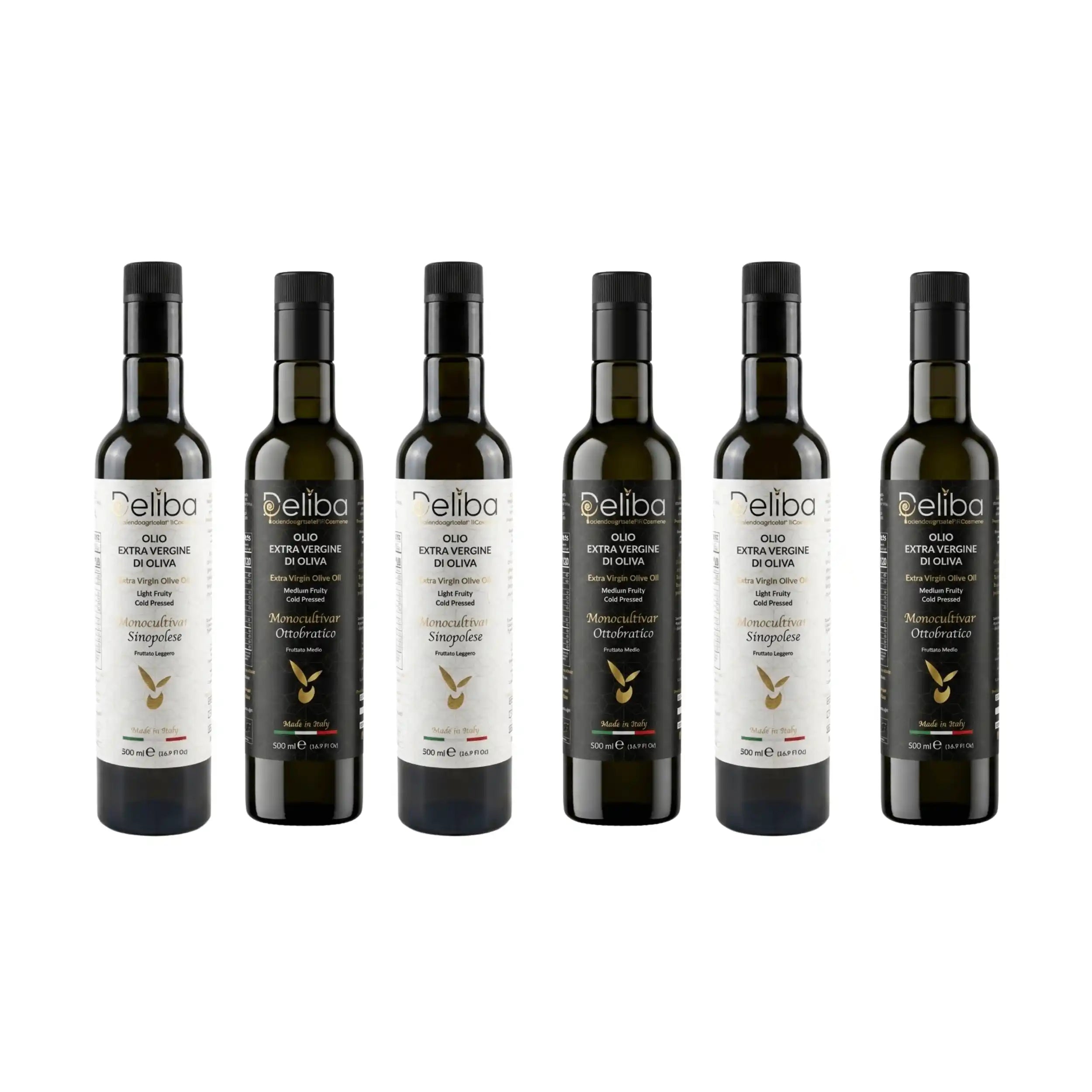 The Duo: 3 Bottles of Ottobratico &amp; 3 Bottles of Sinopolese EVOOs - Deliba