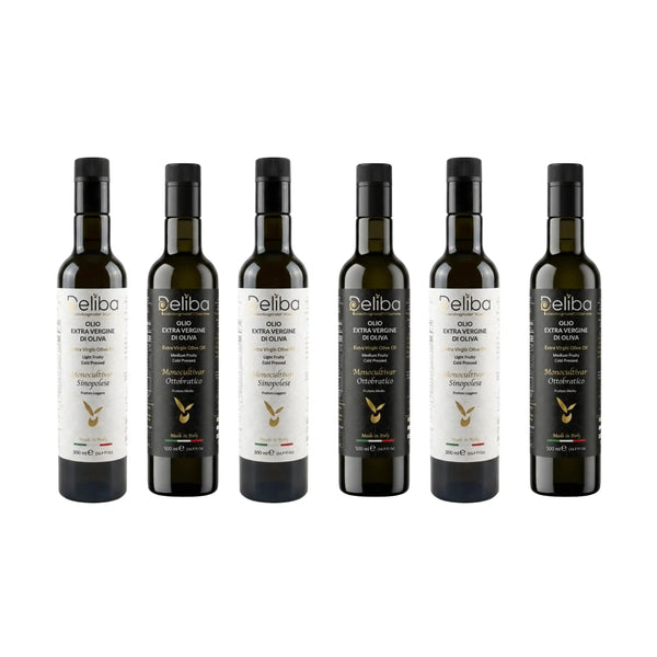 Deliba Extra Virgin Duo — 6-Bottles, Ottobratico and Sinopolese